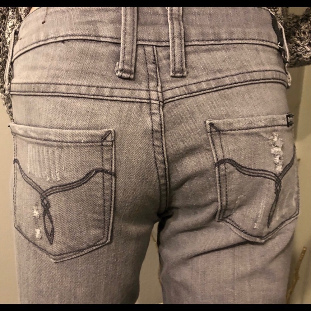 Zd Grey Deconstructed Skinny Jeans